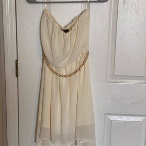 Miss Avenue Cream Strapless Dress